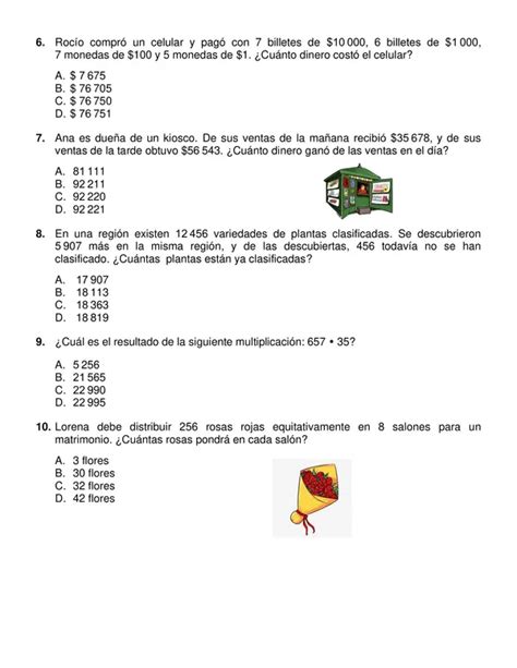 Evaluación Números hasta el 100 000 4 año básico profe social