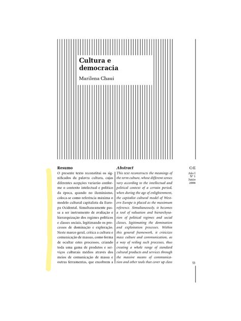 Cultura e Democracia: Crítica e Análise | PDF | Antropologia | Estado