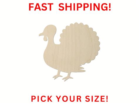 Unfinished Wooden Turkey Shape 01 Turkey Wood Cutout Shape Laser Cut