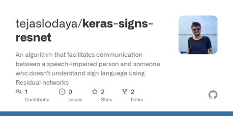 GitHub Tejaslodaya Keras Signs Resnet An Algorithm That Facilitates