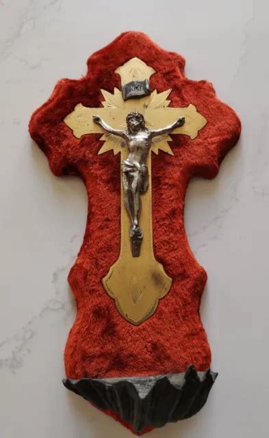 Ancien Crucifix B Nitier Christ Sur Croix Laiton Me Eur