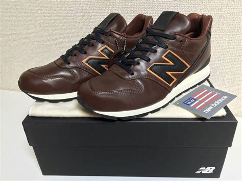 【未使用】usa製 Horweenクロムエクセルレザーモデル New Balance M996brn ブラウン×ブラック Us9 27cm アメリカ米国製 Nb 天然皮革 総革 スニーカーの