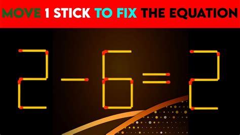 Move Stickto Make Equation Correct Newmatchstick Puzzlefix The