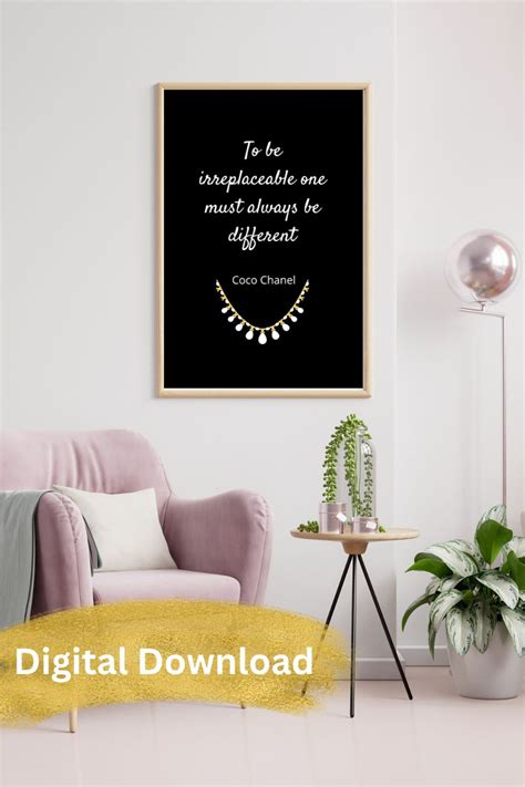 Coco Chanel Fashion Quote Coco Chanel Wall Art Dorm Decor for College Girls Inspirational ...