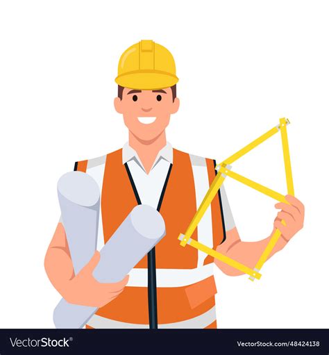 Architect builder worker construction engineer Vector Image