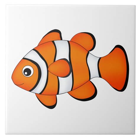 cute clown fish tile | Zazzle | Clown fish, Fish tiles, Fish square