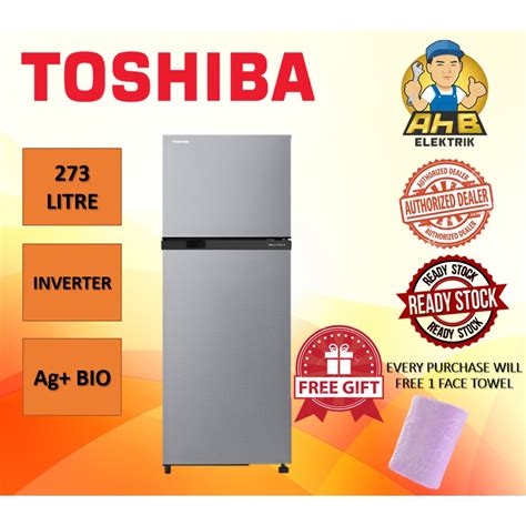 Toshiba Refrigerator 273L Inverter 2 Door Fridge GR B31MU SS