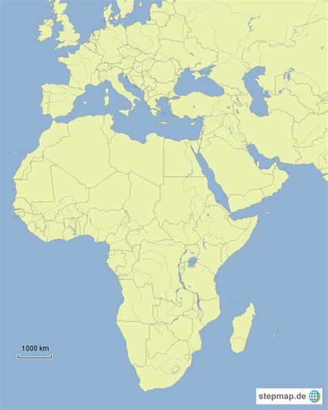 StepMap Europa und Afrika Landkarte für Deutschland