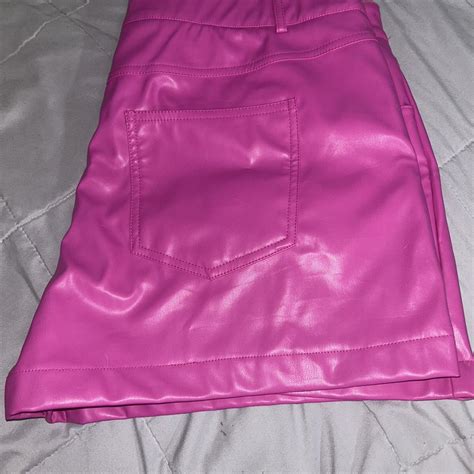 Pink Leather Shorts Brand New With Tags Depop