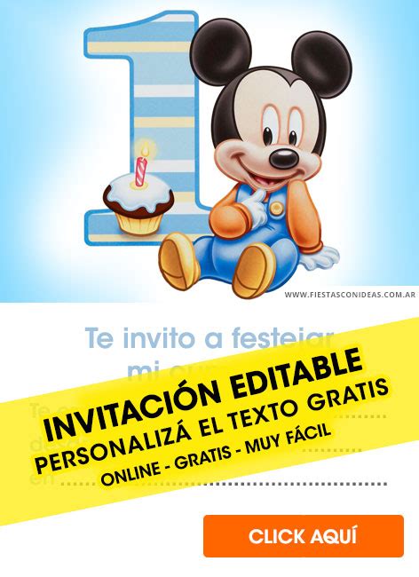 Invitaciones De Mickey Mouse Gratis Editables Para Cumplea Os O