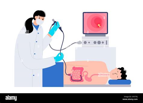 conceptual illustration   colonoscopy procedure