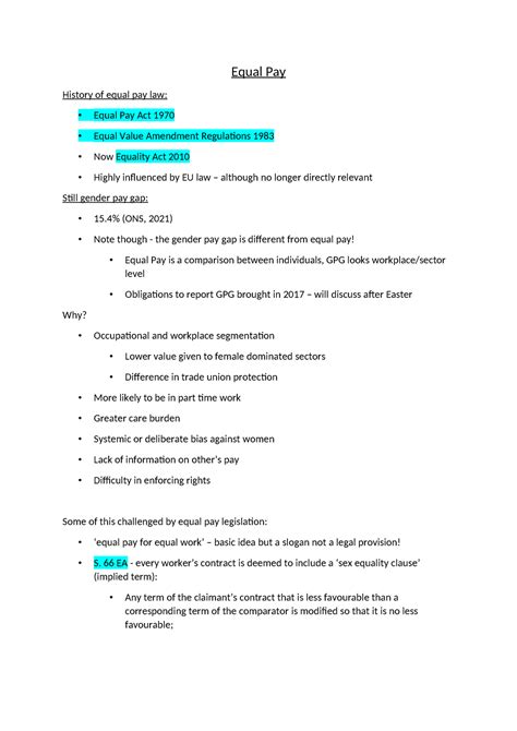 Equal Pay 66 Ea Every Workers Contract Is Deemed To Include A ‘sex Equality Clause