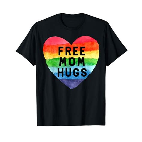 Free Mom Hugs Lgbt Flag Gay Lesbian Pride Parades Rainbow T Shirt Lgbtq