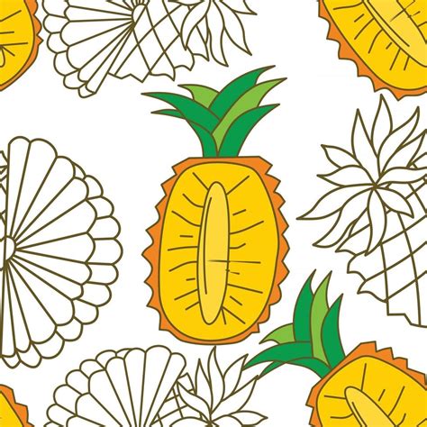 Pineapple Fruit Pattern Seamless Vector Template 2717537 Vector Art At Vecteezy