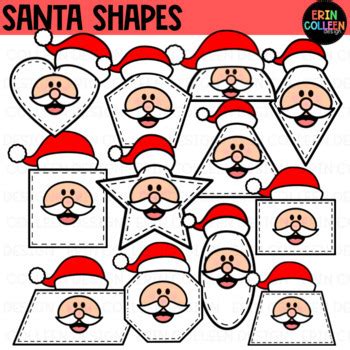 Santa Shapes Clipart - Christmas Shapes by Teacher Erin Online | TpT