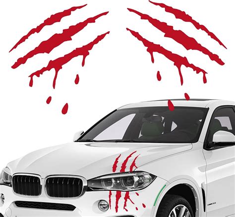 Buy Ajxn 2PCS Bloody Claw Marks Decal Car Styling Scratch Stripe