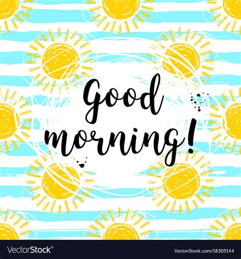 Good Morning Calligraphic Inscription And Hand Vector Image