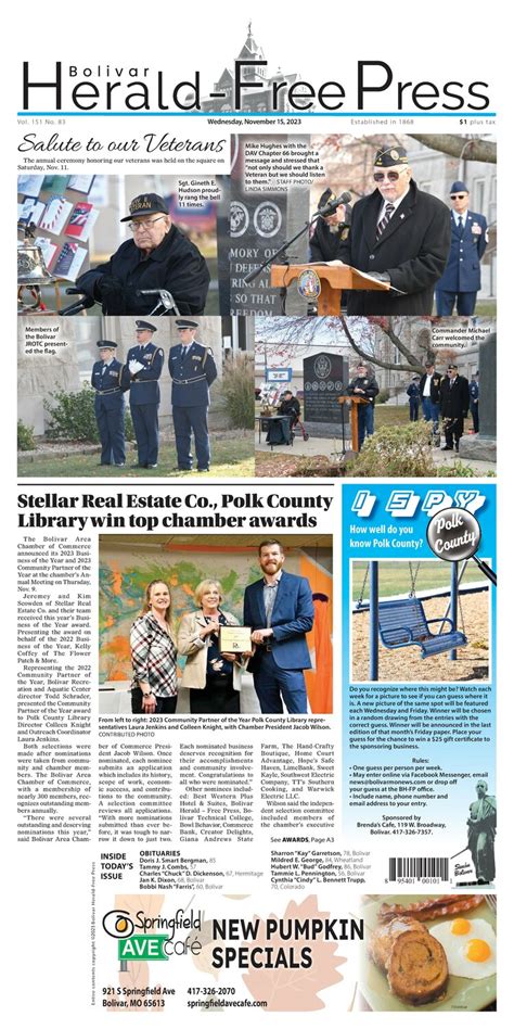 Wednesday November Bolivar Herald Free Press