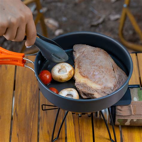 1pc Portable Outdoor Frying Pan Titanium Alloy Camping Cookware Equipment Todays Best Daily