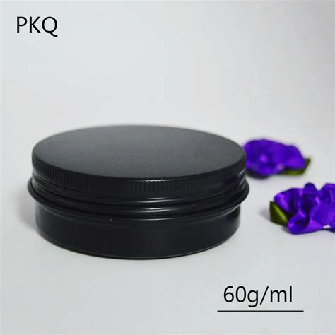 30g 60g Black Aluminum Jars Cosmetic Pots Empty Metal Containers Tins