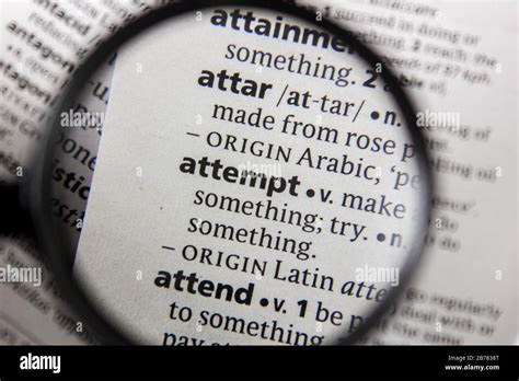 The Word Or Phrase Attempt In A Dictionary Book Stock Photo Alamy