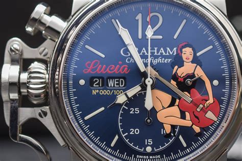 Hands On Graham Chronofighter Vintage Nose Art Ltd Lucia Chloe