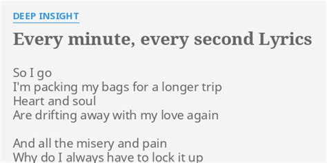 minute   lyrics  deep insight    im