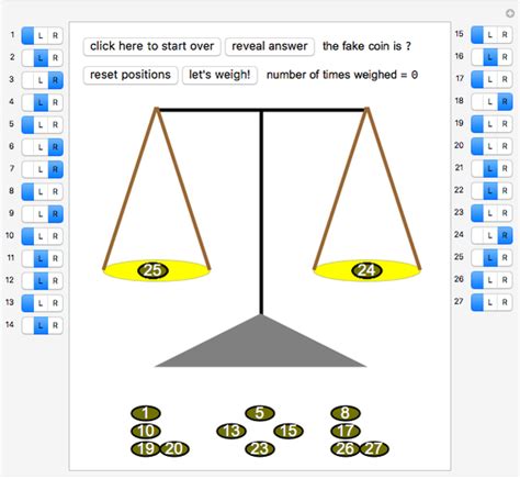 Coins Balance Puzzle Wolfram Demonstrations Project