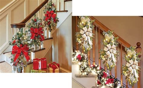 Dbzhuyn Light Up Christmas Swag Wreathcordless Prelit Stairway Trimhanging Stair