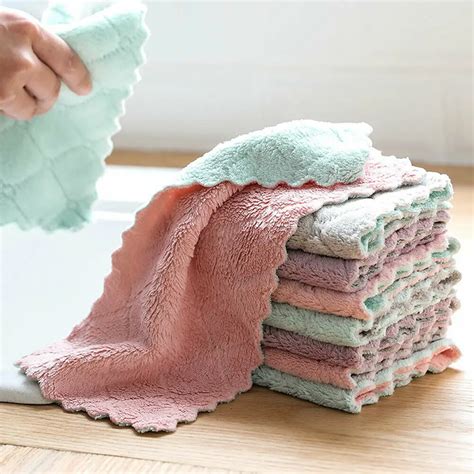 1pc Super Absorbent Microfiber Kitchen Dish Cloth High Efficiency Tableware Household Cleaning