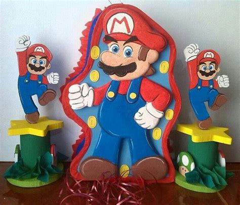 Piñata y centros de mesa de Mario Bros Gael Pinterest De mario