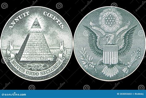 Great Seal Of United States From Reverse Of One Dollar Bill Stock