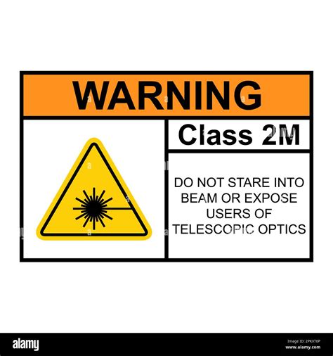 Laser Radiation Danger Class 2M Label Icon Safety Information Symbol