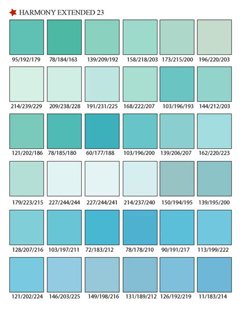 Printable Rgb Color Palette Swatches My Practical Skills My Practical Skills