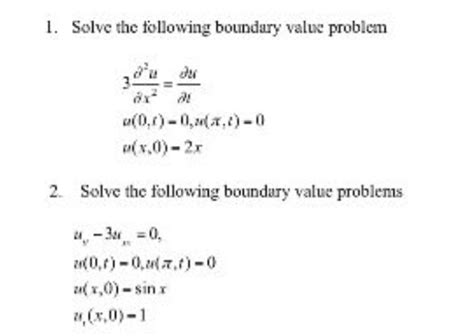 Solved 1 Solve The Following Boundary Value Problem Del Chegg