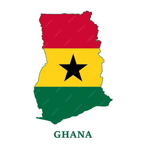 Premium Vector | Ghana national flag map design, illustration of ghana