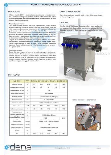 FILTRO A MANICHE INDOOR MOD GIM H Dena Aspirazioni Industriali