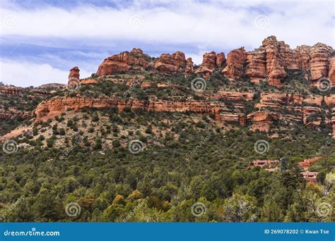 Paisagem Natural Da Montanha De Rocha Vermelha Em Sedona Arizona Foto