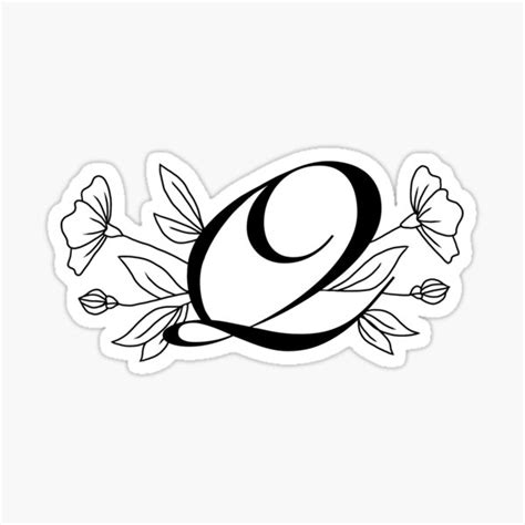 "Cursive Floral Letter Q " Sticker for Sale by lakenney97 | Redbubble