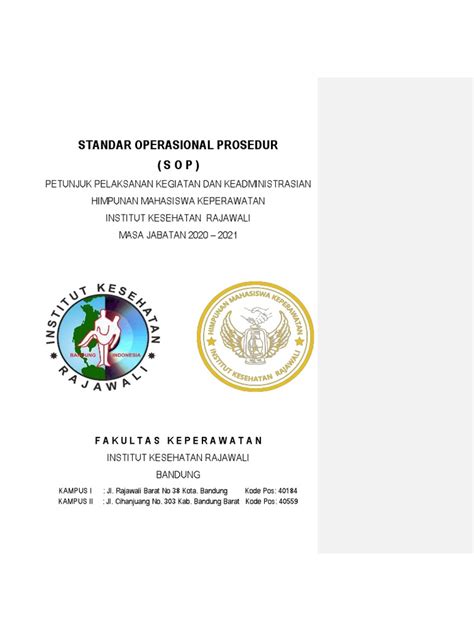 03 Standart Operasional Prosedur 2020 2021 Pdf