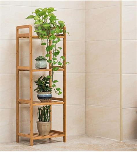 Tiers Bamboo Wooden Plant Stand Pot Plant Shelf Jinnns