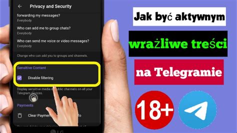 Jak włączyć poufne treści w Telegramie Android iOS Nie można