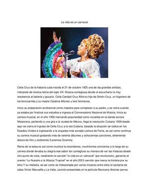 Calaméo La Vida Es Un Carnaval Celia Cruzar Articulo Pdf