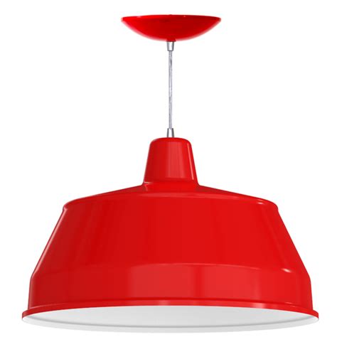 Luminaria Pendente Bedd 16 Retrô Vermelho Branco Leroy Merlin