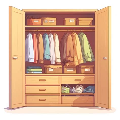 Premium Vector Stylish Wardrobe With Sliding Doors