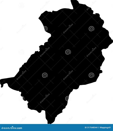 Muchinga Zambia Silhouette Map With Transparent Background Vector