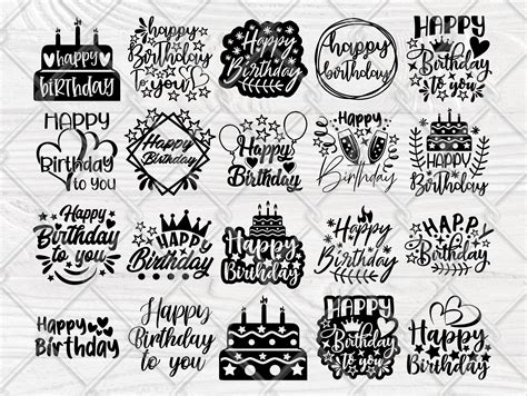 Happy Birthday Svg Bundle Cake Topper Svg Png Funny Etsy Uk