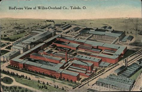 Birds Eye View Of Willys Overland Company Toledo Oh Postcard