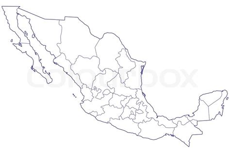 Contour Border Map Of The Mexico All Stock Vector Colourbox