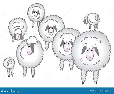 Flock Of Sheep Eps Stock Illustration Illustration Of Field